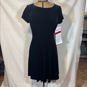 Chaps Black Velvet Dress